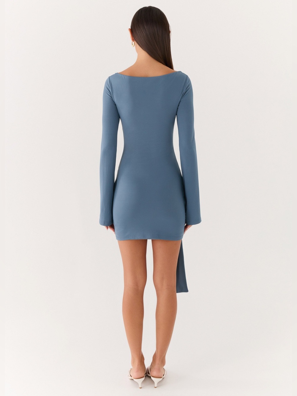 Beautiful long sleeve bodycon mini dress European summer new with tag - Picture 3 of 6